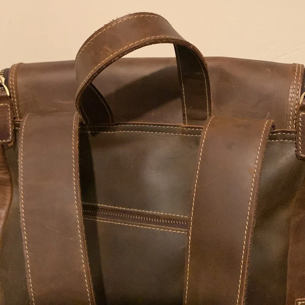 Brown Leather Backpack - Classic Men's Accessory